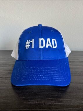 #1 Dad Blue and White Adult Trucker Hat 🧢 New/ Never Worn